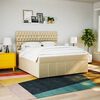 vidaXL Boxspringbett mit Matratze Creme 200x200 cm Stoff
