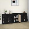 vidaXL Sideboard Schwarz 230x35x80 cm Massivholz Kiefer