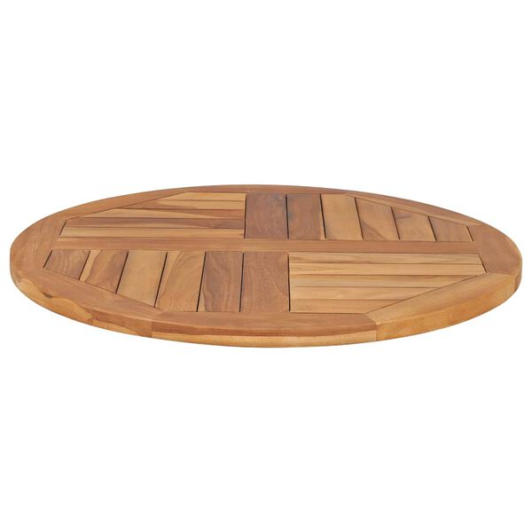 vidaXL Tischplatte Massivholz Teak Rund 2,5 cm 70 cm