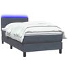 vidaXL Boxspringbett mit Matratze & LED Dunkelgrau 90x210 cm Samt