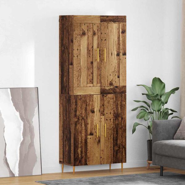 vidaXL Highboard Altholz 69,5 x 34 x 180 cm Holzwerkstoff