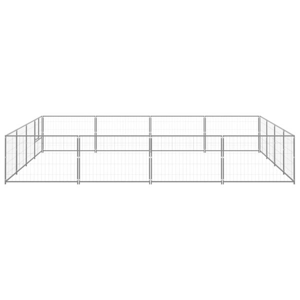 vidaXL Hundezwinger Silbern 16 m&sup2; Stahl