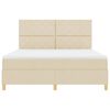 vidaXL Boxspringbett mit Matratze Creme 180 x 200 cm Stoff