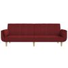 vidaXL Schlafsofa 2-Sitzer mit 2 Kissen Weinrot Stoff