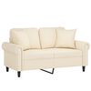 vidaXL 2-Sitzer-Sofa mit Kissen Creme 120 cm Samt