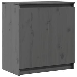 vidaXL Beistellschrank Grau 60x36x65 cm Massivholz Kiefer