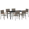 vidaXL Garten Essgruppe 7 stk. Grau Poly-Rattan