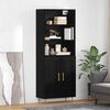 vidaXL Highboard Schwarz Eichen-Optik 69,5 x 34 x 180 cm Holzwerkstoff