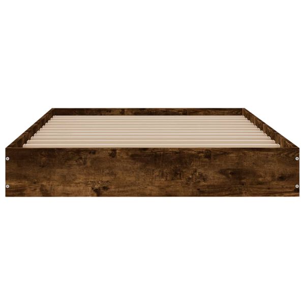 vidaXL Bettgestell ohne Matratze R&auml;uchereiche 100x200 cm Holzwerkstoff
