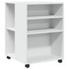 vidaXL Beistelltisch mit Rollen Wei&szlig; 55x60x78 cm Holzwerkstoff