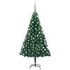 vidaXL K&uuml;nstlicher Weihnachtsbaum mit Beleuchtung & Kugeln Gr&uuml;n 120 cm