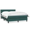 vidaXL Boxspringbett mit Matratze Dunkelgr&uuml;n 140x220 cm Samt