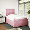 vidaXL Boxspringbett mit Matratze Rosa 120x200 cm Samt