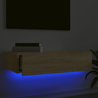 vidaXL TV-Schrank mit LED-Leuchten Sonoma-Eiche 60x35x15,5 cm