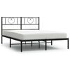 vidaXL Bettgestell mit Kopfteil Metall Schwarz 140x190 cm