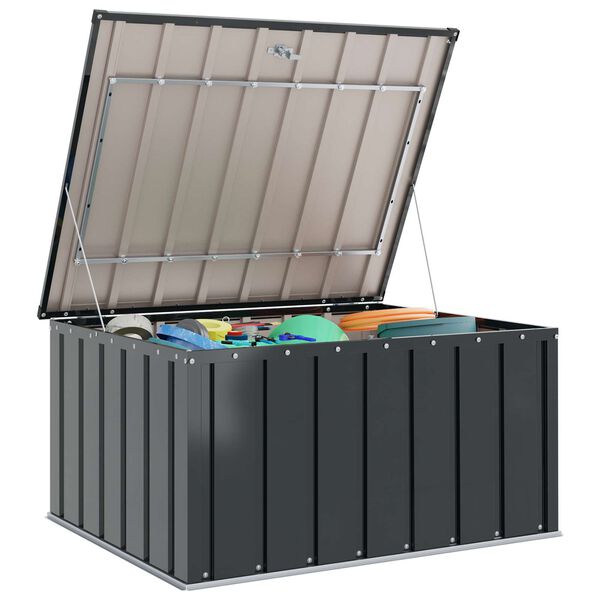 vidaXL Gartenlagerbox Schwarz 101 x 82 x 50 cm Stahl