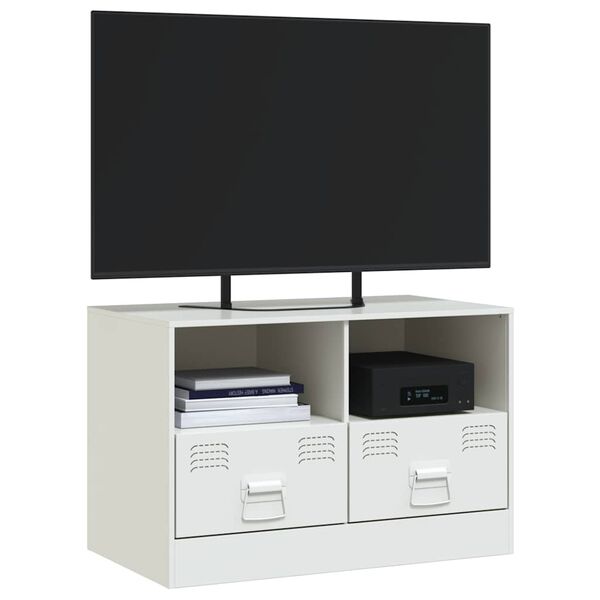 vidaXL TV-Schrank Wei&szlig; 67x39x44 cm Stahl