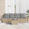 vidaXL Sofa Set mit Kissen 5 pcs Beige und Grau Poly Rattan