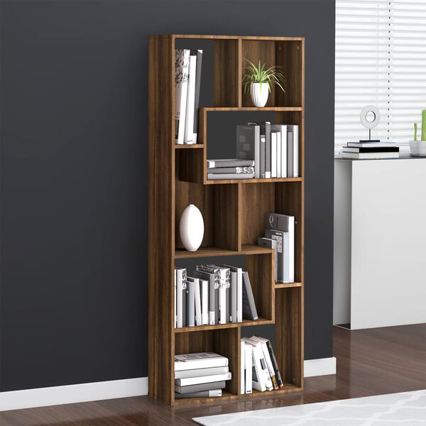 vidaXL B&uuml;cherregal Braun Eichen-Optik 67x24x161 cm Holzwerkstoff