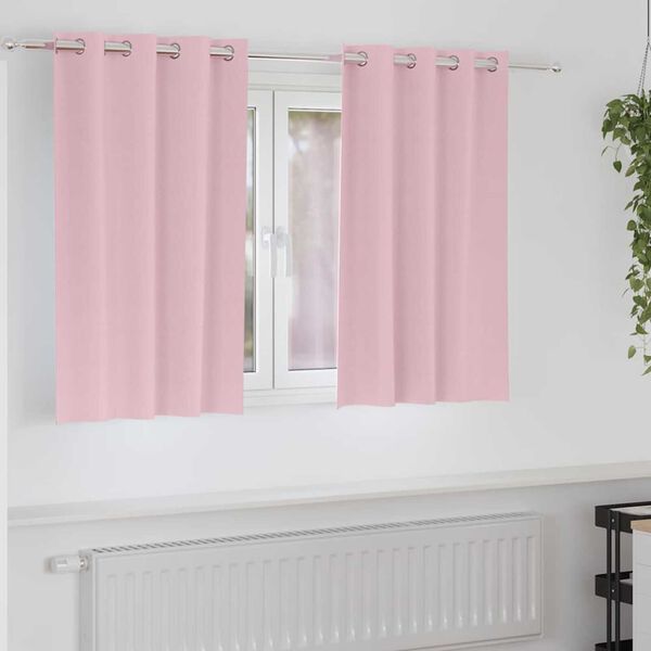 vidaXL Verdunkelungs-Vorh&auml;nge mit Ringen 2 pcs Babyrosa 140 x 140 cm
