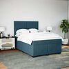 vidaXL Boxspringbett mit Matratze Blau 140x190 cm Samt