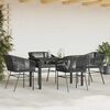 vidaXL 5-tlg. Garten-Essgruppe mit Kissen Schwarz Poly Rattan Glas