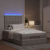 vidaXL Ottoman-Bett mit Matratze & LEDs Taupe 120x190 cm Stoff
