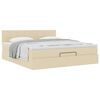 vidaXL Ottoman-Bett mit Matratze Creme 180x200 cm Stoff