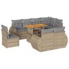 vidaXL 9-tlg. Garten-Sofagarnitur mit Kissen Beige Poly Rattan