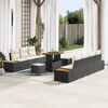 vidaXL Gartensofa-set mit Kissen 10 pcs Schwarz Poly Rattan