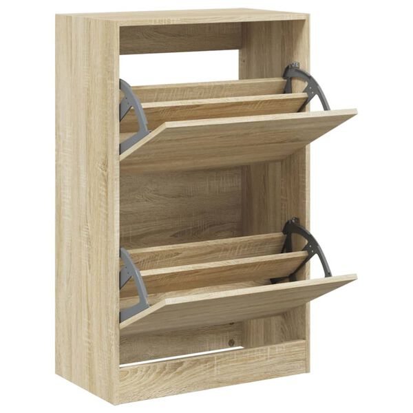 vidaXL Schuhschrank Sonoma-Eiche 60x34x96,5 cm Holzwerkstoff