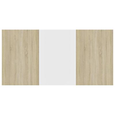 vidaXL Esstisch Weiß und Sonoma-Eiche 180x90x76 cm Holzwerkstoff