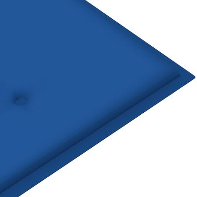 vidaXL Gartenbank mit Königsblauer Auflage 120 cm Massivholz Teak