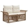 vidaXL Garten-Sofa 2-Sitzanzahl Beige Poly-Rattan