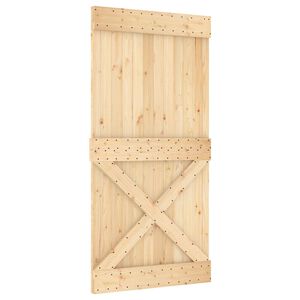 vidaXL Schiebet&uuml;r NARVIK Nat&uuml;rlich und Schwarz 100 x 210 cm (213,5 cm)