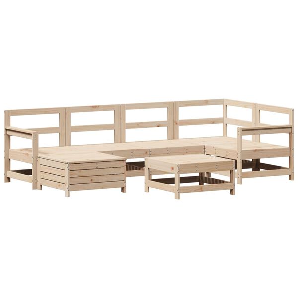 vidaXL 7-tlg. Garten-Sofagarnitur Massivholz Kiefer