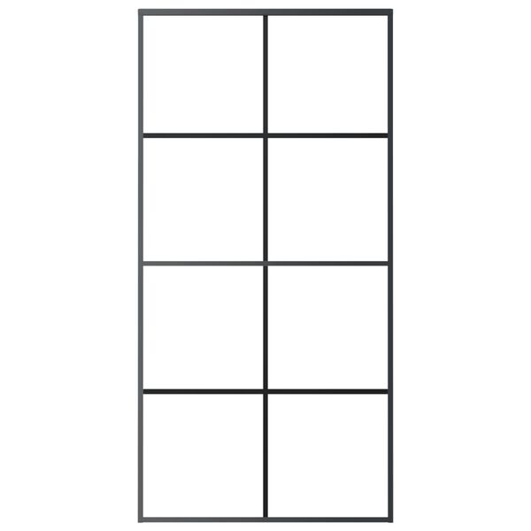 vidaXL Schiebetür Aluminium und ESG Glas 102,5x205 cm Schwarz