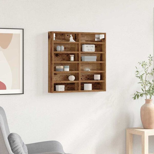 vidaXL Vitrine mit Regal Altholz 60 x 8,5 x 58 cm Holzwerkstoff