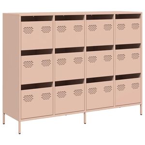 vidaXL Sideboard Rosa 135x39x103,5 cm Kaltgewalzter Stahl