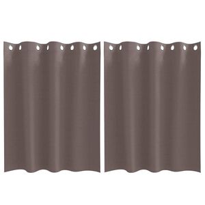 vidaXL Verdunkelungs-Vorh&auml;nge mit Ringen 2 stk. Dunkelbraun Polyester