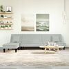 vidaXL Schlafsofa in L-Form Hellgrau 255x140x70 cm Samt