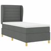 vidaXL Boxspringbett mit Matratze Dunkelgrau 190 x 90 cm Stoff