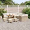 vidaXL Gartensofa-set mit Kissen 14 pcs Beige Poly-Rattan