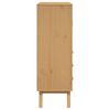 vidaXL Highboard OLDEN Wei&szlig; und Braun 85x43x125 cm Massivholz Kiefer
