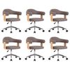 vidaXL Drehbare Esszimmerst&uuml;hle 6 Stk. Taupe Bugholz und Stoff