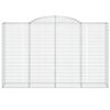 vidaXL Gabione mit Hochbogen 300x50x180/200 cm Verzinktes Eisen