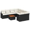 vidaXL Gartensofa-set 9 Stk. Schwarz und Creme Poly-Rattan