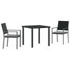 vidaXL Garten Essgruppe 5 pcs Schwarz PE-Rattan