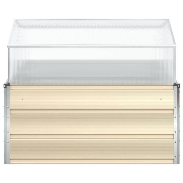 vidaXL Pflanzk&uuml;bel Elfenbein 100 x 100 x 77 cm Verzinkter Stahl