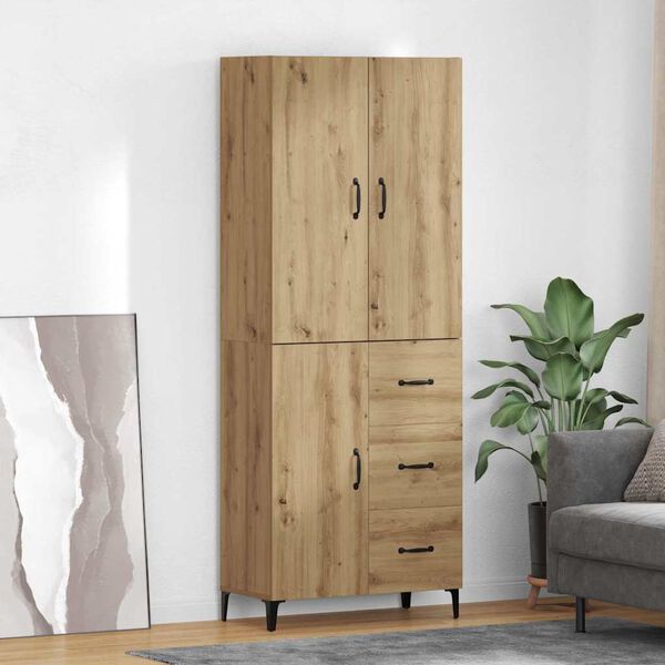 vidaXL Highboard Artisan-Eiche 69,5 x 34 x 180 cm Holzwerkstoff